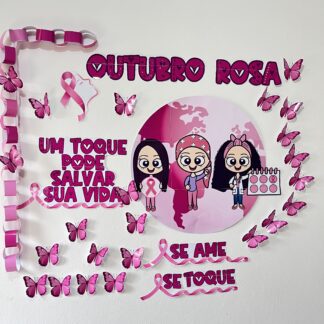🎀 Painel Outubro Rosa: A Beleza do Cuidado e da Prevenção 🎀