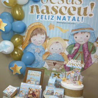 ARQUIVOS – KIT COM PAINEL E LEMBRANCINHAS - NATAL CRISTÃO