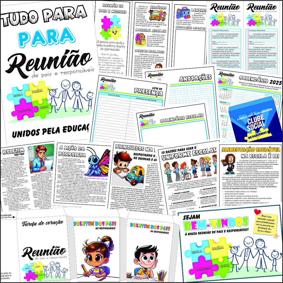 Pacote completo para reuniões de pais
