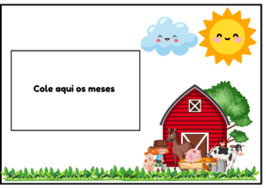 calendário de parede Tema Fazendinha