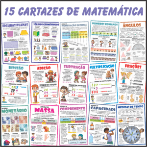 15 Cartazes de MATEMÁTICA e folhinhas de conceitos