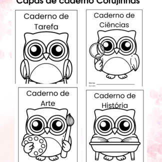 Capas de caderno Corujinhas
