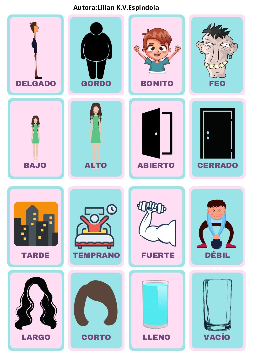 Jogo da memória dos antônimos (ESPANHOL)