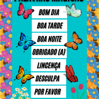 Cartaz palavras mágicas tema jardim