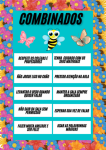 Cartaz combinados tema jardim