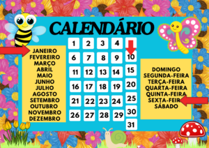 CALENDÁRIO COM O TEMA JARDIM