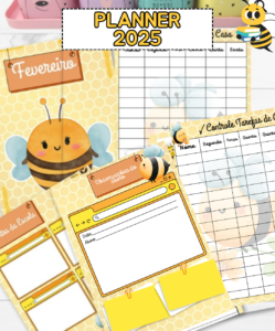 Planner 2025 para Professores – Tema Abelhinha