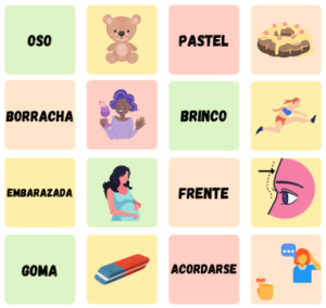 Jogo da memória dos Falsos cognatos