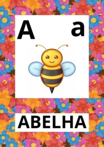 ALFABETO DE PAREDE LETRAS BASTÃO TEMA JARDIM