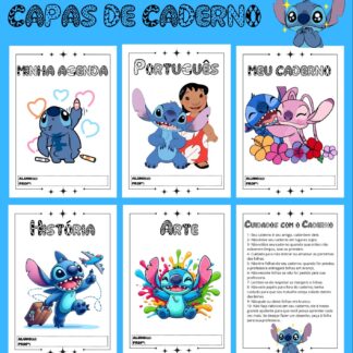 CAPAS DE CADERNO STITCH