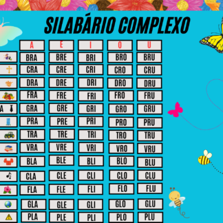 CARTAZ SILABÁRIO COMPLEXO COM O TEMA JARDIM