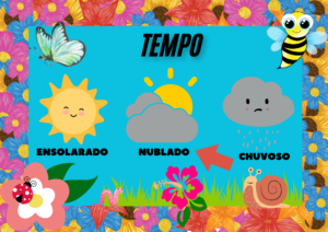 CARTAZ TEMPO TEMA JARDIM