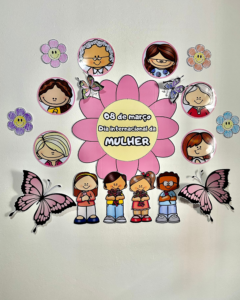 Painel decorativo tema “Dia Internacional da Mulher”