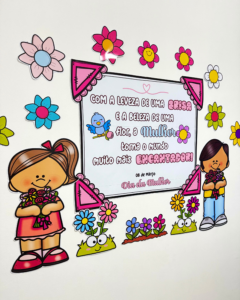 Painel e Lembrancinha Dia da Mulher