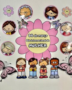 🌸 Painel Decorativo – Tema Dia Internacional da Mulher