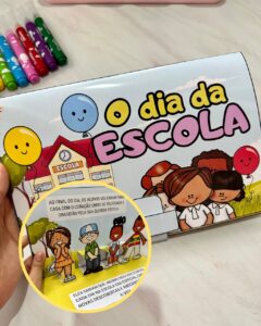📚 Livro 3D – O Dia da Escola 🎒✨
