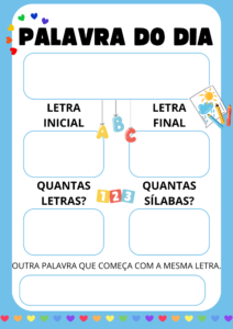 CARTAZ PALAVRA DO DIA