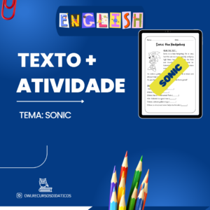 Atividade divertida de inglês sobre o personagem Sonic.