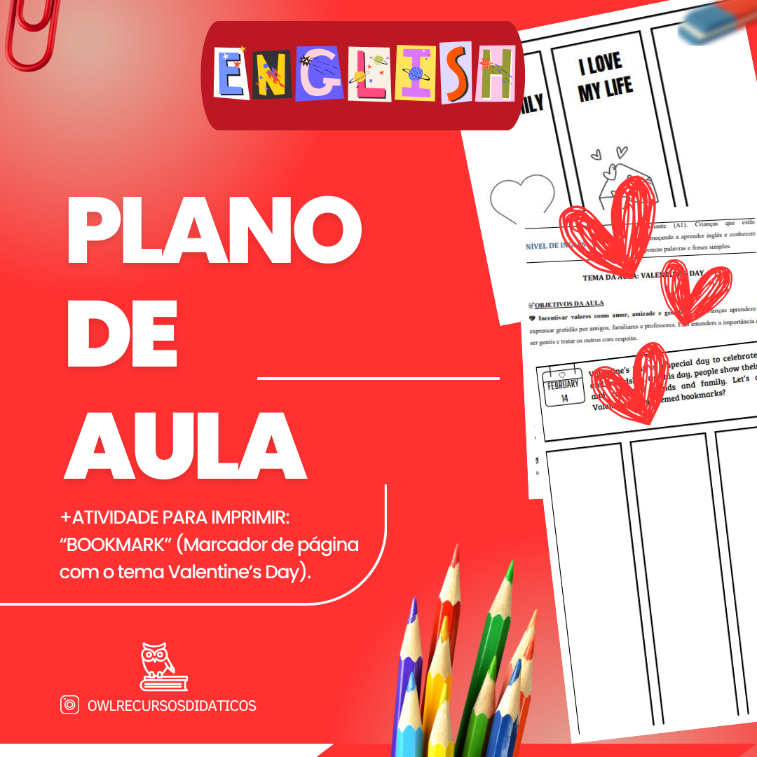 Plano de Aula Valentine’s Day + Atividade