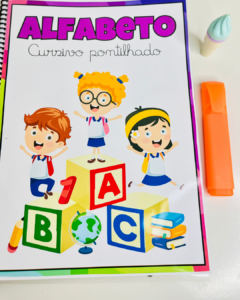 Apostila de Alfabetização: Alfabeto Cursivo Pontilhado