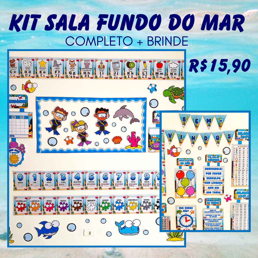 Kit Sala Fundo do Mar