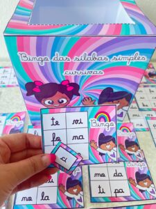 Bingo das sílabas simples cursivas