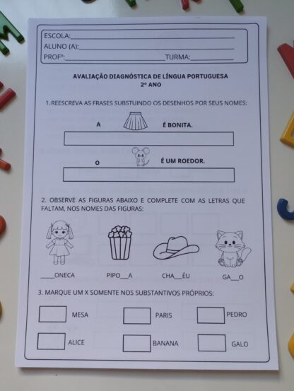 Avaliação Diagnóstica Inicial Português e Matemática 2° Ano - Image 2