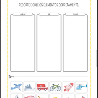 Folhinha De Atividade Meios De Transporte