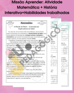 🚀📚 Missão Aprender: Atividade Matemática + História Interativa! 📚🚀