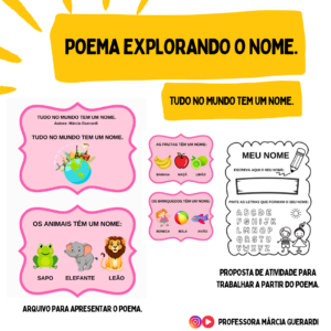 Trabalhando nome: Recurso poema Tudo no mundo tem um nome.