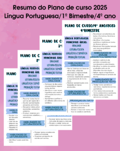 Resumo do Plano de curso de Língua Portuguesa 2025-4º ano/fundamental I