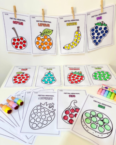 Pintura sensorial tema Frutas