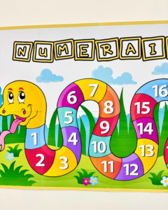 Cartaz numerais de 1 a 20 para trabalhar sequência numérica e contagem oral com crianças da Educação Infantil e séries iniciais do Ensino Fundamental.