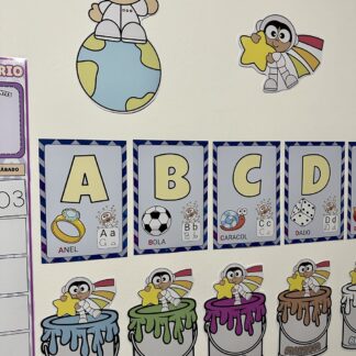 🚀 Kit Decoração Sala de Aula Astronauta 🪐