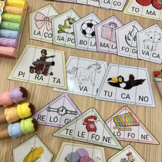 Sílabas Geométricas – Quebra-cabeça Silábico Divertido! 🔤🧩