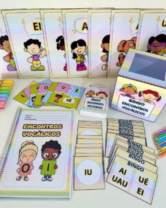 🔠 Kit Encontros Vocálicos 🎲 | Bingo, Apostila, Cards de Parede, Quebra-cabeça para trabalhar Encontros Vocálicos na Ed. Infantil