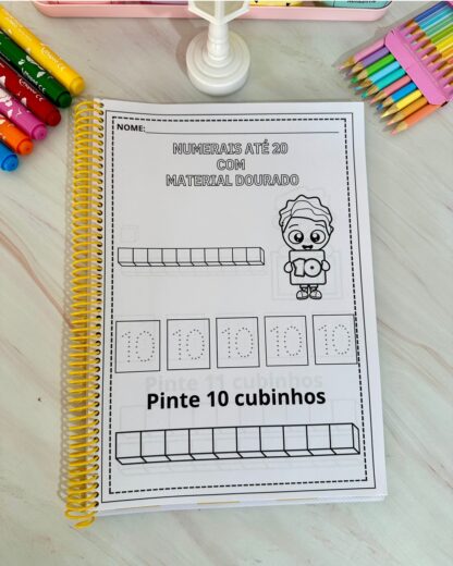 📚 Apostila de Atividades: Numerais de 1 a 20 - Material Dourado - Image 2