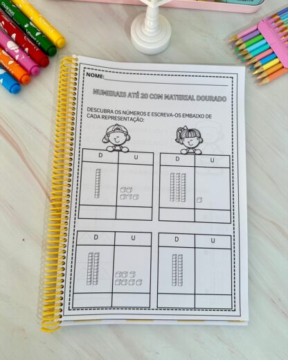 📚 Apostila de Atividades: Numerais de 1 a 20 - Material Dourado - Image 3