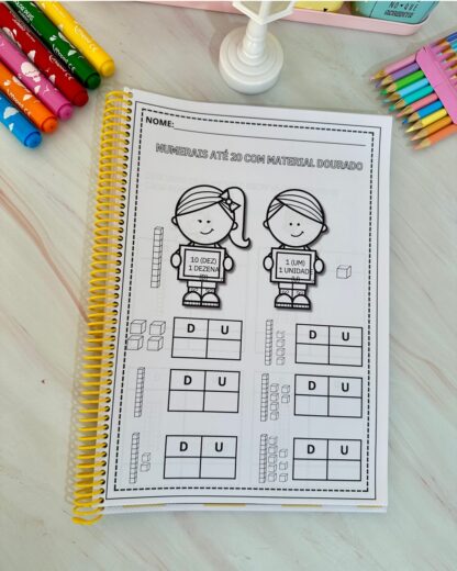 📚 Apostila de Atividades: Numerais de 1 a 20 - Material Dourado - Image 5