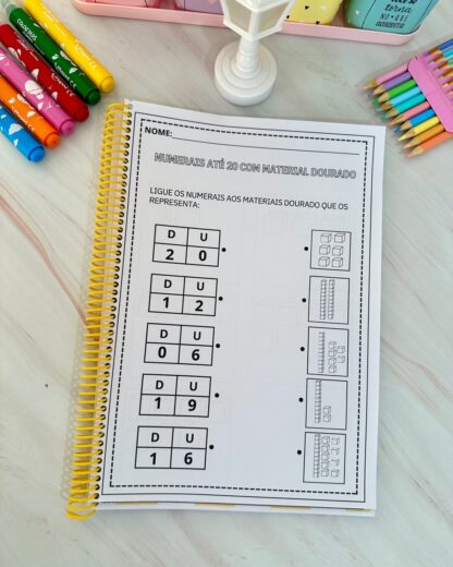 📚 Apostila de Atividades: Numerais de 1 a 20 - Material Dourado - Image 6