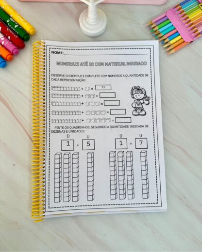 📚 Apostila de Atividades: Numerais de 1 a 20 - Material Dourado - Image 7