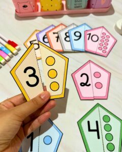 🔢✨ Recurso Pareando as Quantidades – Atividade lúdica para trabalhar numerais de 1 a 10 com crianças da Educação Infantil e Educação Especial. 👧👦💡