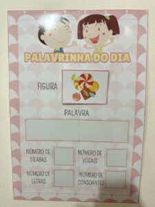 📖 Cartaz Palavrinha do Dia 📖