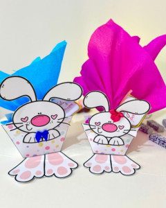 Caixinhas para lembrancinha de Páscoa tema Coelhinho
