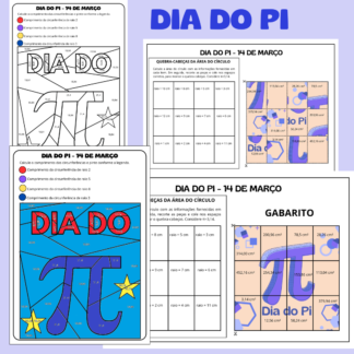 Kit Dia do Pi - Comprimento da Circunferência e Área do Círculo