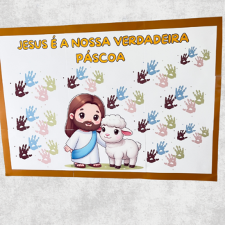 Painel "Jesus é a Nossa Verdadeira Páscoa" - Celebre o Verdadeiro Sentido da Data!