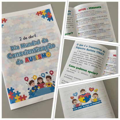 Dia Mundial da Conscientização do Autismo - bilhete, painel, panfleto. - Image 2