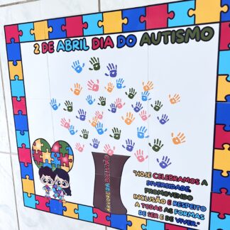 Painel dia do autismo - Árvore da inclusão.