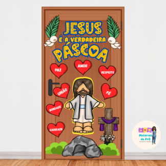 ✝️ Painel Páscoa Cristã – Jesus é a Verdadeira Páscoa 🕊️✨