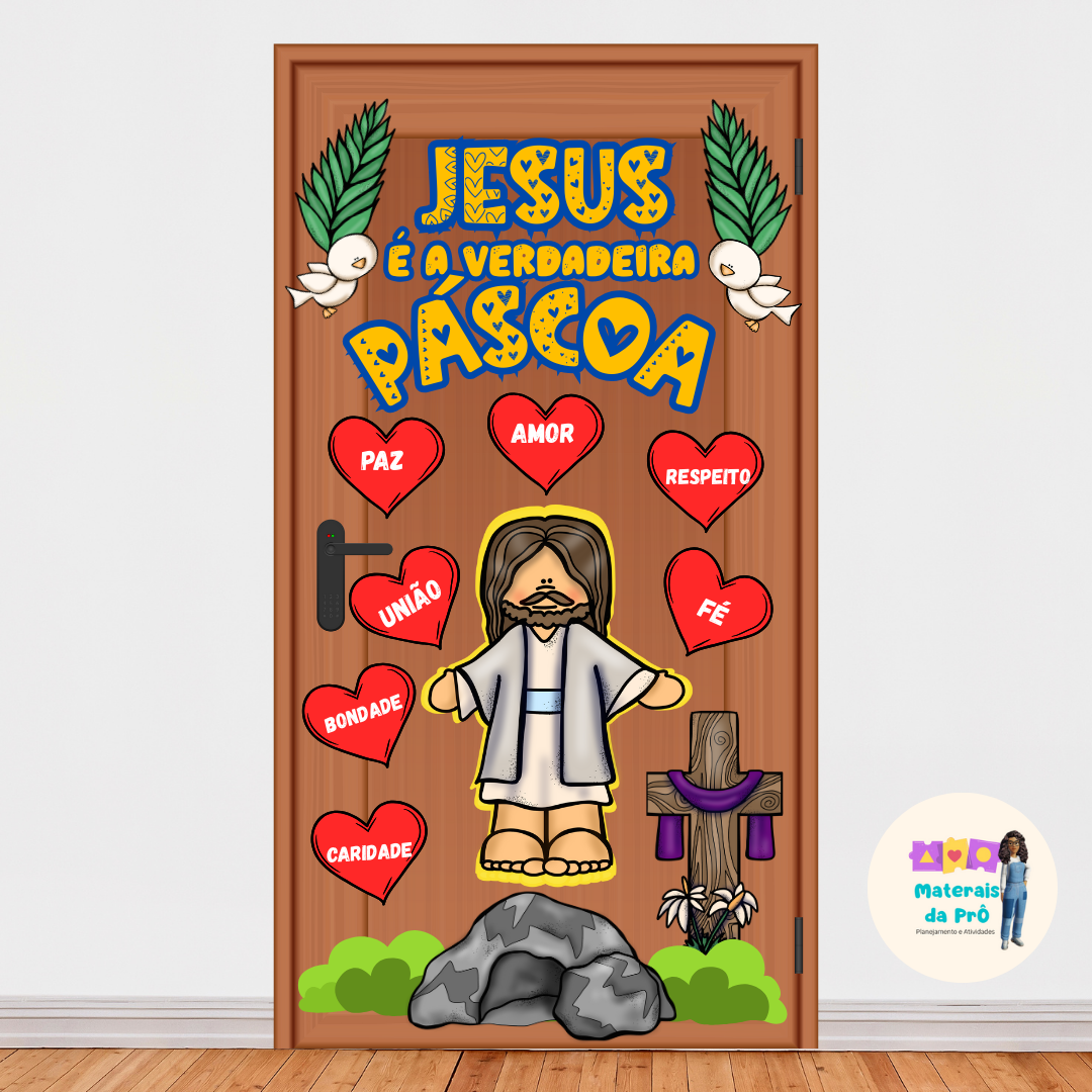 ✝️ Painel Páscoa Cristã – Jesus é a Verdadeira Páscoa 🕊️✨